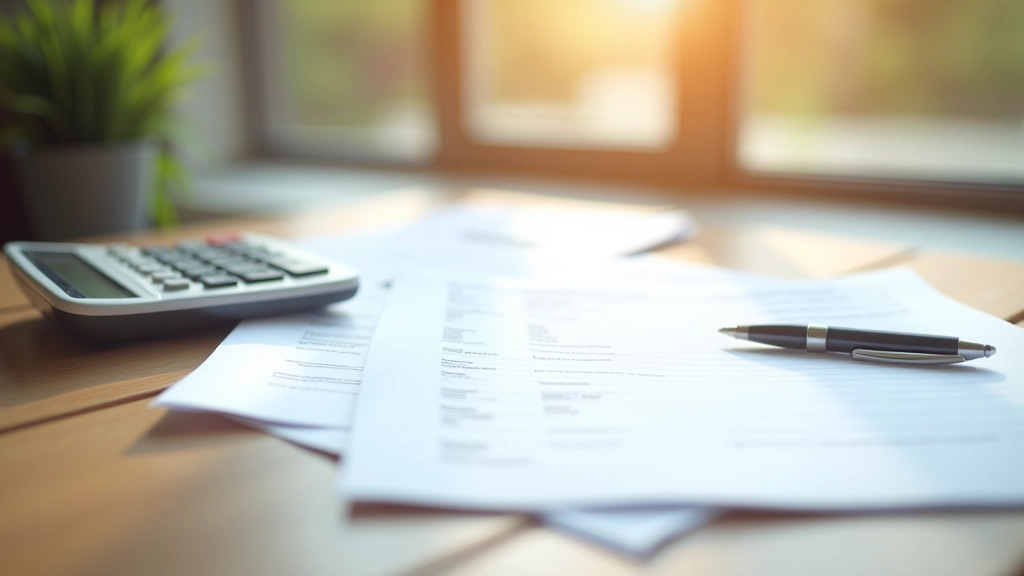 Otevřený sešit s daňovými formuláři a kalkulačkou na pracovním stole
