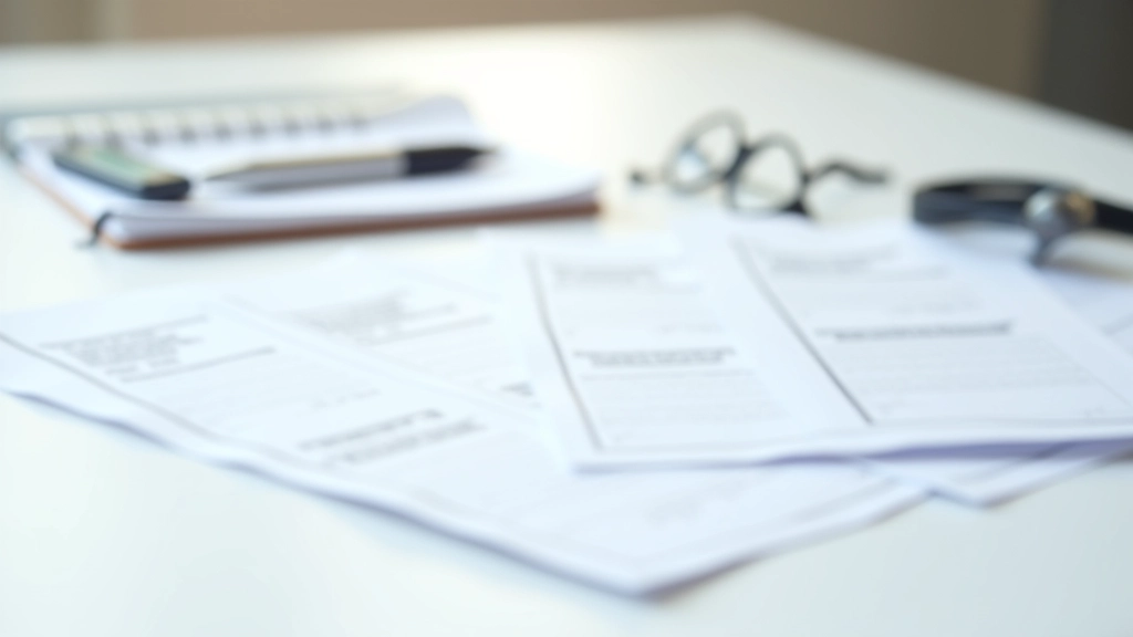 Účtenky a doklady seskupené na stole s lupou a poznámkami